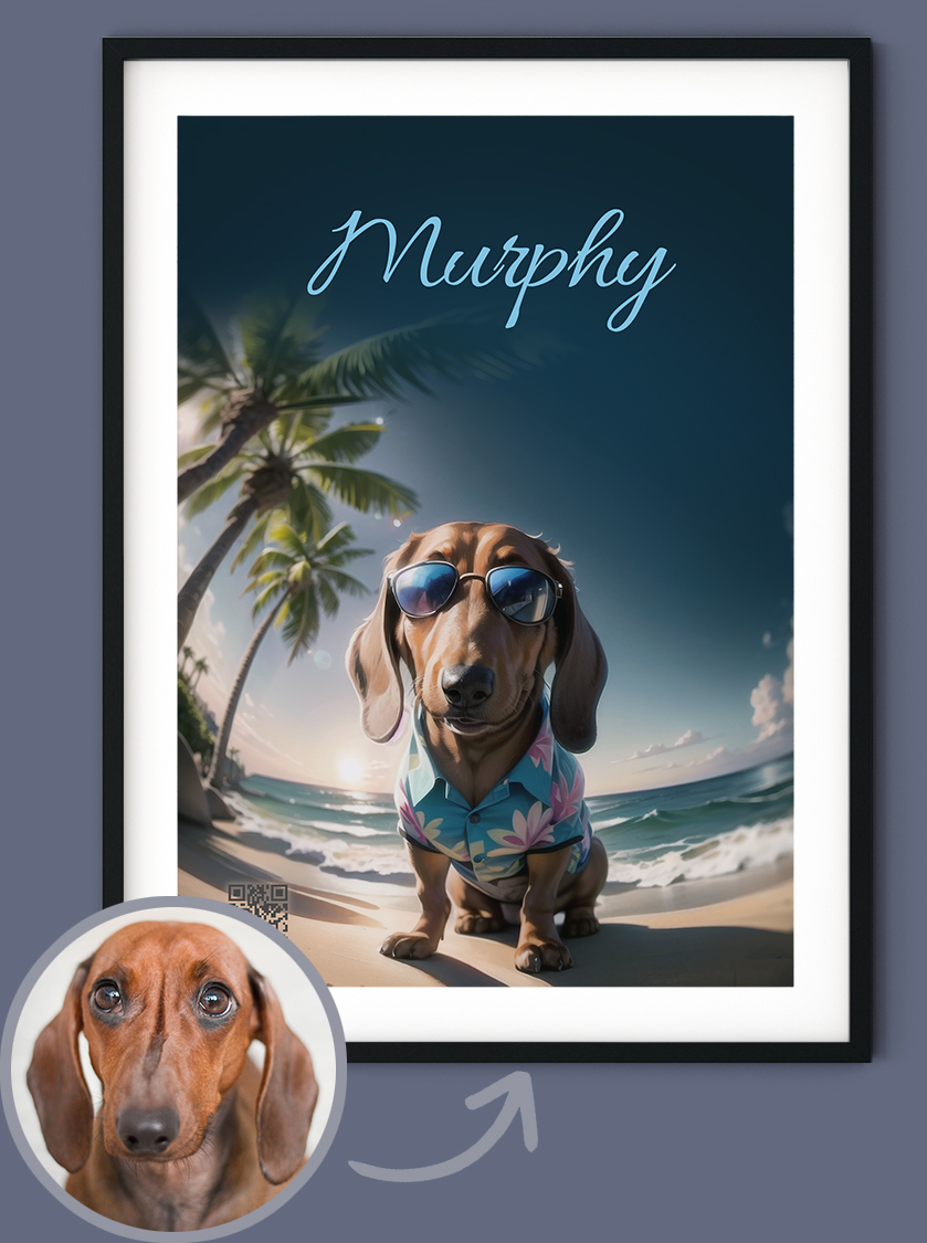 Pet Hawaiian shirt party dog pet portrait example